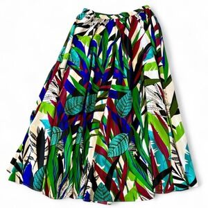 Flint & Moss Maxi Skirt Palm Leaf Print Multicolor Summer Bohemian‎ Womens XL/TG